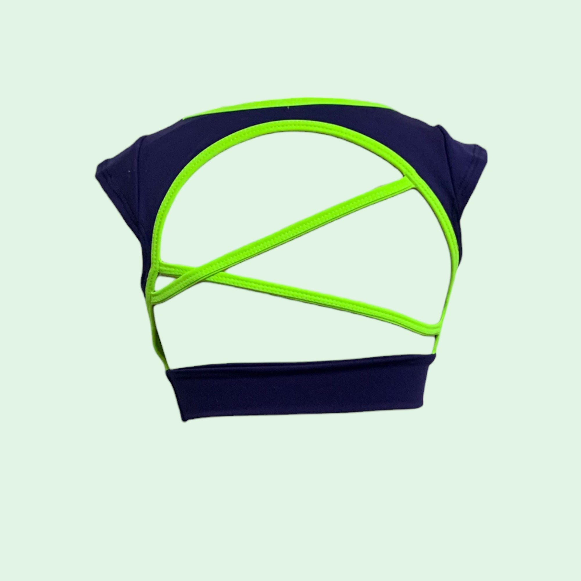 Zara Top: Navy x Neon Green- Limited Edition – opradancewear